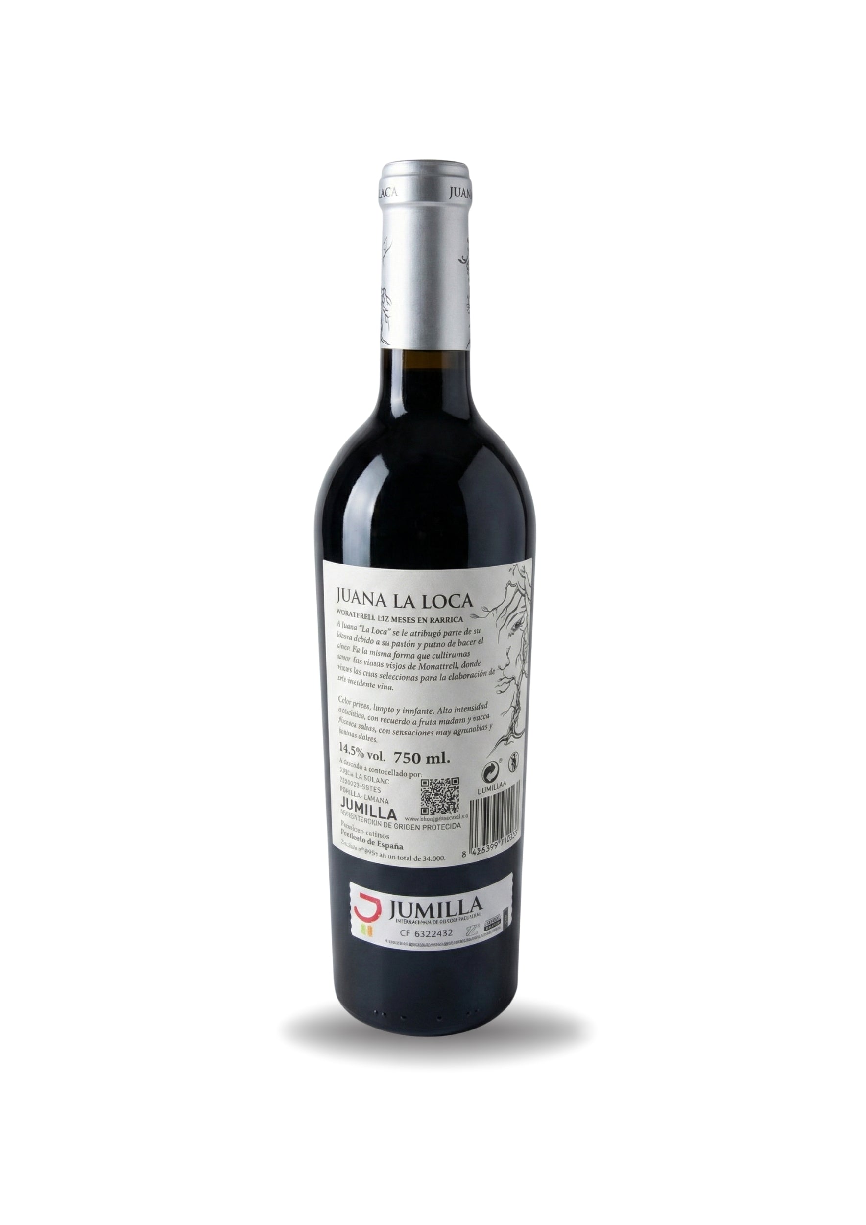Vino Tinto Juana la Loca - Crianza Etiqueta Blanca (D.O. Jumilla)