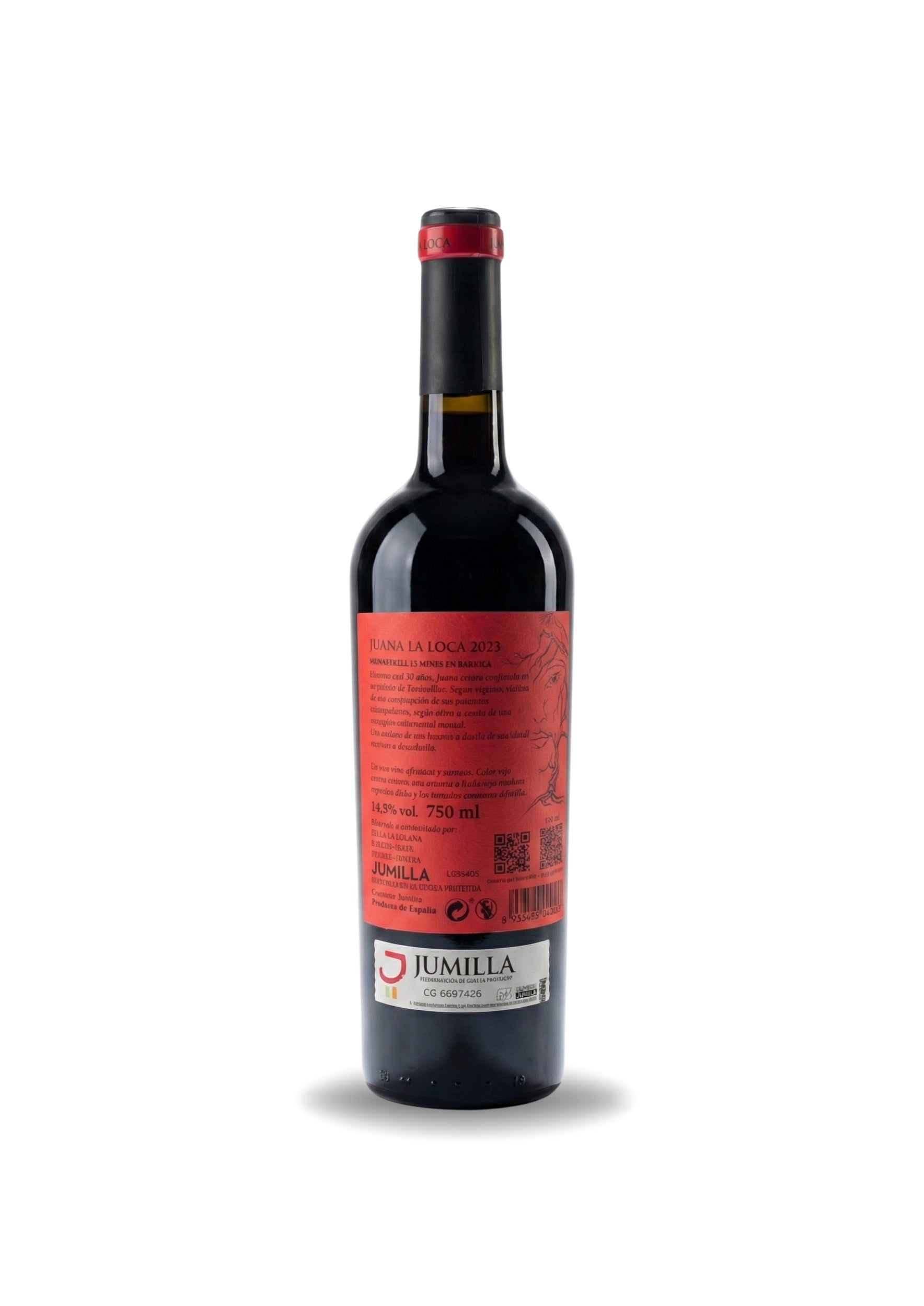 Vino Tinto Juana la Loca - Monastrell Crianza (D.O. Jumilla)